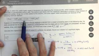 ALEKS  Solving for a Reactant in Solution [upl. by Nnahs]