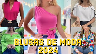 BLUSAS DE MODA 2024  TENDENCIAS DE BLUSAS para mujer 2024 moda primavera verano 2024 [upl. by Aiepoissac]