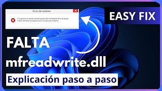 SOLUCIÓN El programa no pudo iniciarse porque falta mfreadwritedll en el equipo [upl. by Trager]