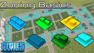 Basic Zoning Tutorial  Cities Skylines  Ep 16 [upl. by Aimerej252]