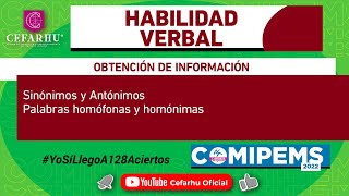 Curso COMIPEMS 2022 GRATUITO – HABILIDAD VERBAL [upl. by Elocim18]