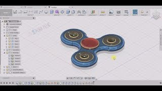 DESIGN OF FIDGET SPINNER  WORKING  AUTODESK FUSION 360 [upl. by Hploda]