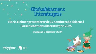 Presentation Förskolebarnens litteraturpris 2025 [upl. by Nawek674]