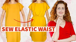 Easily Transform a Dress with Elastic Waist Refashion Sewing Tutorial [upl. by Sneed]