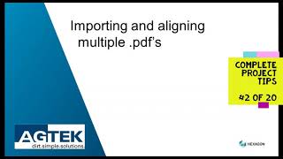 AGTEK TechTips across a project  2 import multiple data files [upl. by Dikmen426]