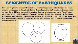 Epicentre of Earthquakes  Hindi  Part5  Engineering Geology [upl. by Acissehc]