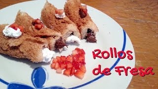 Rollos de fresa  Postres Faciles [upl. by Epilif484]