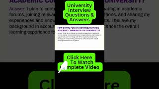 University Interview Questions and Answers  Pass Your University Admission Interview [upl. by Behre]