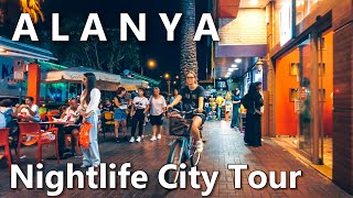 Alanya City Center Night Walking Tour 2023 Turkey 4K🇹🇷 [upl. by Wiburg113]