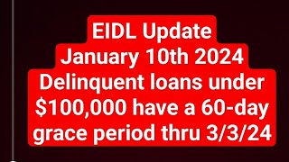 EIDL update 11024 Past due under 100K have until 3324 to get current Hardship available [upl. by Acey503]