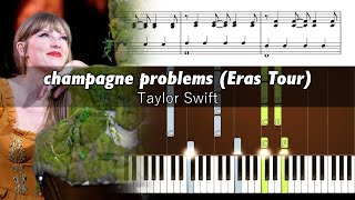 Taylor Swift  champagne problems Live at Eras Tour  Accurate Piano Tutorial with Sheet Music [upl. by Helbon634]