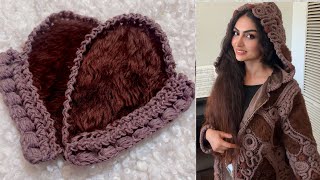 crochet irish coat part 1 قلاببافی کت ایرلندی پارت اول [upl. by Luthanen837]