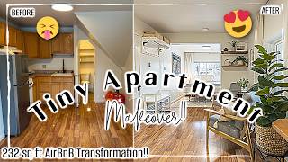 Small APARTMENT MAKEOVER 2024  Budget AirBnB Transformation [upl. by Noemys]