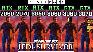 Star Wars Jedi Survivor  RTX 2060 vs RTX 2070 vs RTX 3050 vs RTX 3060 vs RTX 3060 Ti vs RTX 3070 [upl. by Burgener]