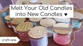 How to Melt Old Candle Wax into New Candles to REUSE Candle Wax [upl. by Bogart]