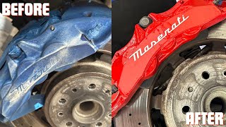 How to Paint Brake Calipers red [upl. by Eilama]