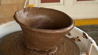 Wheel pottery making for beginners  pottery making kaviartstudio wheelpottery pottery [upl. by Adlai]