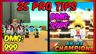 25 PRO TIPS TO GET STRONGER IN ANIME CHAMPIONS SIMULATOR [upl. by Zielsdorf]