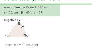 Dreiecke konstruieren  Kongruenzsatz WSW [upl. by Warga]