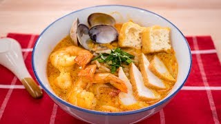 Laksa Recipe  Singaporean Curry Noodle Soup Laksa Lemak  Asian Recipes [upl. by Rehtae]