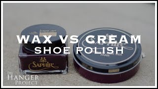 Wax VS Cream Shoe Polish Demonstration [upl. by Darooge135]