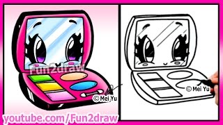 Cute Makeup  How to Draw Easy  Cosmetics and Makeup Tutorial Fun2draw Cartoon Art Lesson [upl. by Hedda488]