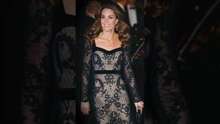 Princess Catherine wearing a sheer black lace gown to the Royal Variety Performance in 2019 [upl. by Cnahc458]