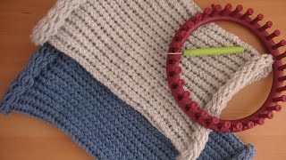 Tutorial facile scaldacollo berretto punto inglese con telaietto circolare per lana  Knitting Loom [upl. by Latoye379]