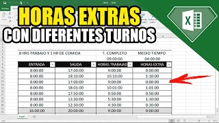 Calcular horas extra con diferentes turnos y horarios Fácilmente  Excel para Nominas y Empresas [upl. by Brandes19]