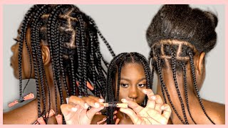 Mini Plaits Tutorial  Relaxed Hair  Protective Style [upl. by Aselehc]