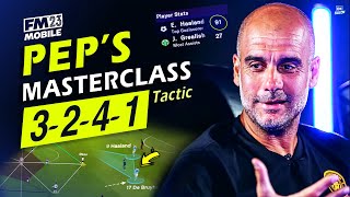 Pep Guardiola NEW Masterclass 3241 Tactics  Haaland 90 GOALS amp Quadruple  FM23 Mobile [upl. by Nurse]