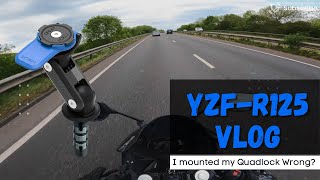 I Mounted My Quadlock Wrong  Yamaha YZFR125 2021 [upl. by Karna]