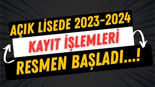 20232024 Açık lise Kayıtları Başladı  İşte Gerekli Evraklar [upl. by Ydnamron]