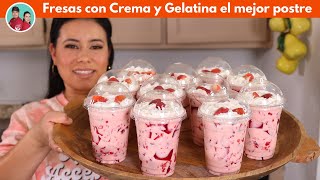 Gelatina de fresa y leche condensada muy facil [upl. by Nnazus]