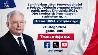 Seminarium „Stan Praworządności w Polsce Działania organów władzy publicznej po 1312 2023 r” [upl. by Nnylhtak]