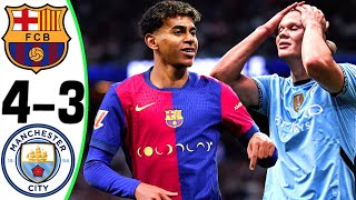 Barcelona vs Manchester City 43  All Goals and Highlights  2024 🔥 HAALAND [upl. by Eirrek]