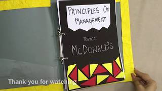 PRINCIPLES OF MANAGEMENT PROJECT ON THE TOPIC McDONALDS [upl. by Ojiram753]