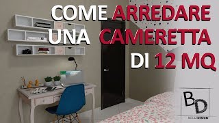 Come ARREDARE una CAMERETTA di 12 MQ  Belula Design [upl. by Grew]