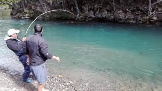 Pesca de Salmon en el CHALTEN PATAGONIA ARGENTINA [upl. by Rehpotsirahc]