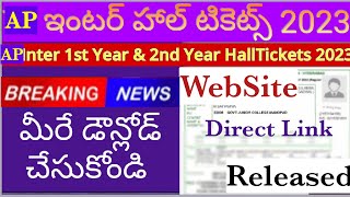 AP Inter Exams 2023 Hall Tickets Released  Direct Link to download AP Inter Hall Tickets 2023 [upl. by Yerroc562]