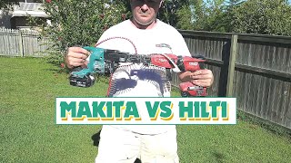 Makita 18v Autofeed Drywall Screw Gun VS Hilti 22v Drywall Collated [upl. by Jerol]