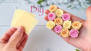 Розочки из фоамирана Простой способ Без шаблона За 5 минут DIY Rose Flower Foam Paper  Flores foamy [upl. by Nnahs]