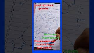 structure of haemoglobin PORPHYRIN sabse easy treeke se bnana sikhe mscchemistrynotespdf [upl. by Bridie]