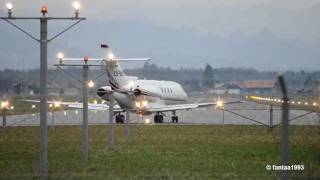 Raytheon Hawker 800XP  Full thrust takeoff at airport BernBelp HD [upl. by Reece]