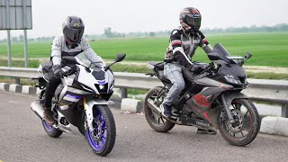 Yamaha R15M VS R15 V3  Comparison amp Top End Race [upl. by Ahsenod]