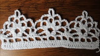 koronka bordiura na szydełku wzór 11 crochet lace edging [upl. by Abernon]