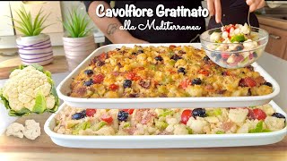 CAVOLFIORE GRATINATO ALLA MEDITERRANEA ricetta sana facile e veloce 🫒🌶🍅 [upl. by Arela778]