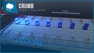 Tutorial LED CURRENT LIMITING RESISTOR in CRUMB Circuit Simulator [upl. by Daney]