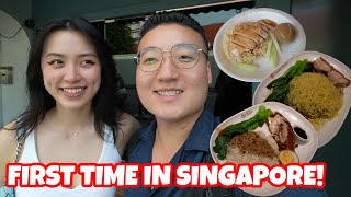 Exploring SINGAPORE Eating the BEST Hawker Center FOODS  Singapore travel food vlog [upl. by Ladnyk561]