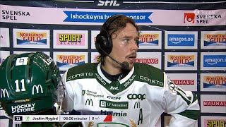 Joakim Nygård efter första perioden  Intervju  Örebro HK  Färjestad BK  20241012 [upl. by Neb117]